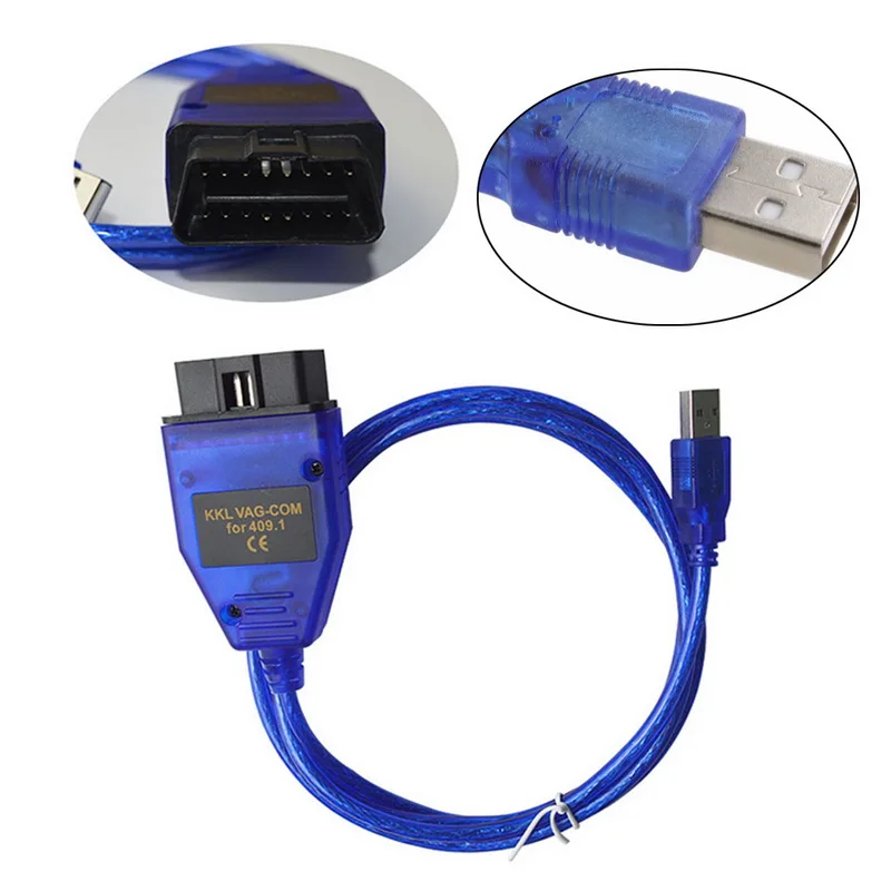Кабель USB Car Auto KKL VAG-COM 409.1 OBD2 II OBD WINDOWS 98/ME/2000/NT и XP Диагностический сканер для V W Audi Seat Volkswagen.