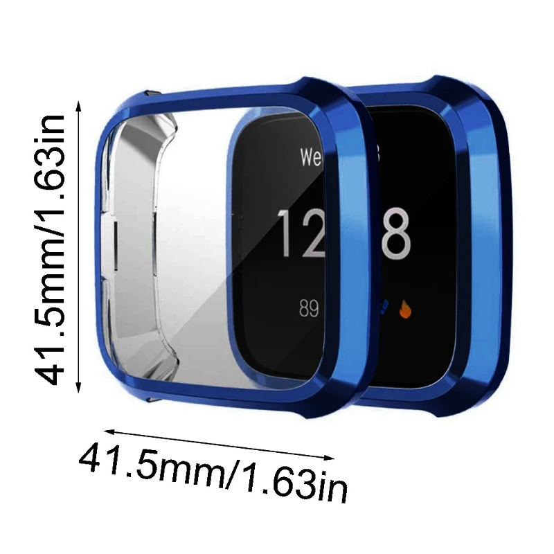 

For -Fitbit Versa Lite Protective Cover Watch Screen Protector TPU Silicone Protective Clear Case Cover Shell Anti Scratch J0PB