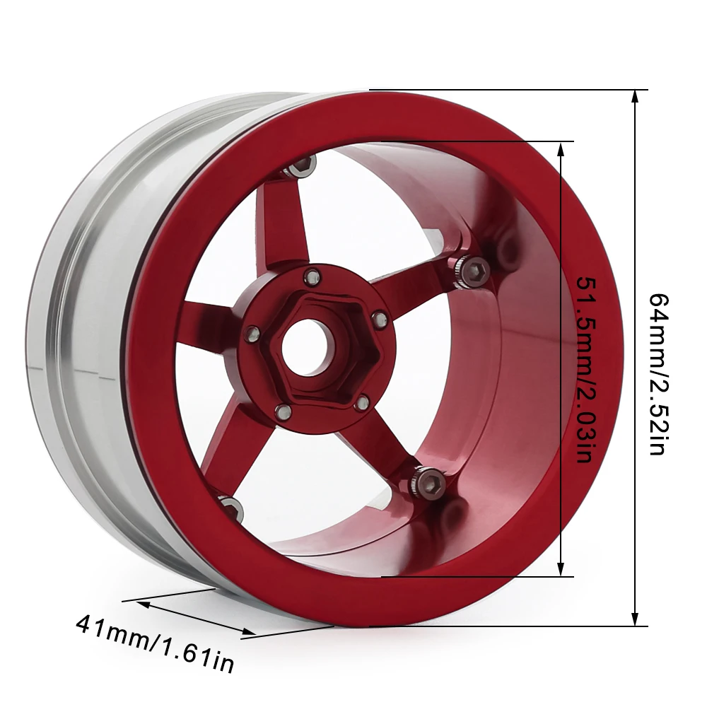 4 шт. 2 ступица обода колеса из алюминиевого сплава Beadlock для 1/10 радиоуправляемого