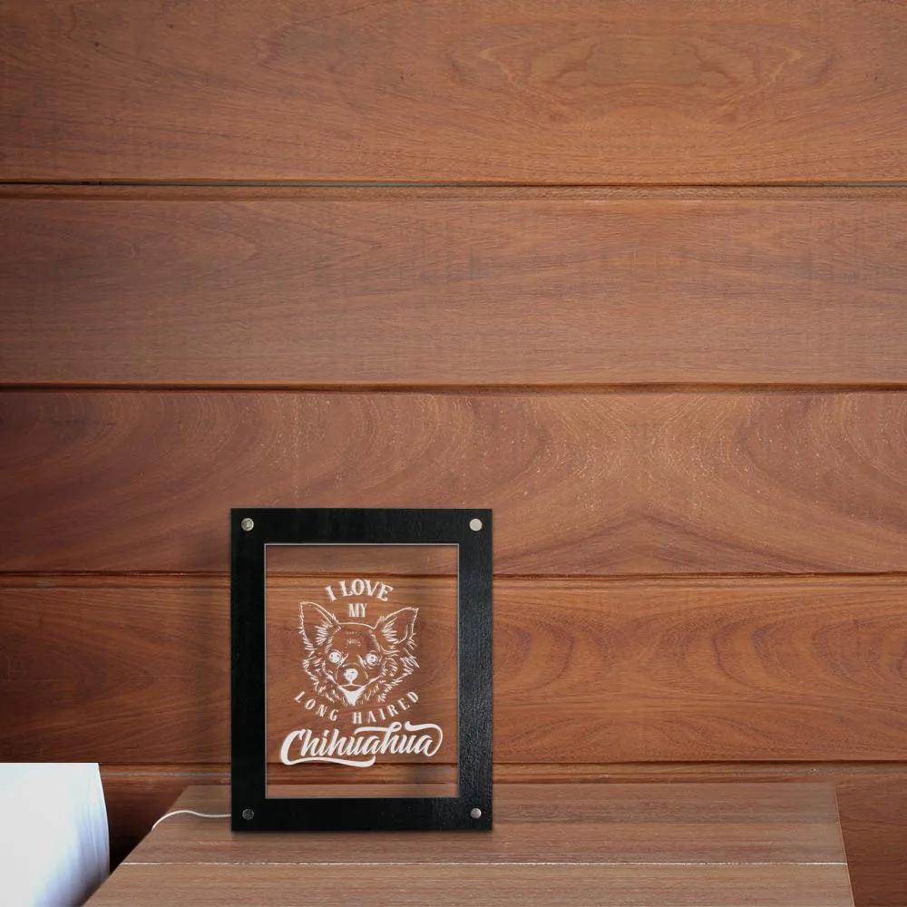 Я люблю свою длинношерстную собака чихуахуа персонализированная светодиодная