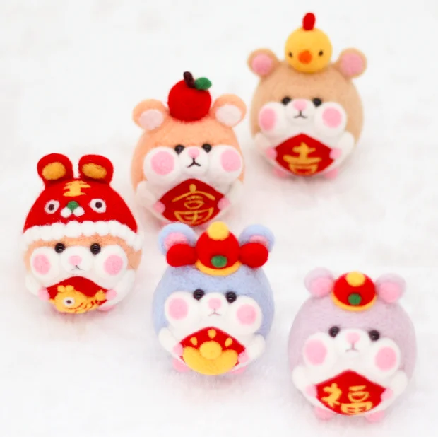 Chinese Zodiac mouse wool felt needle felting decoration craft needlecraft DIY handmade | Дом и сад