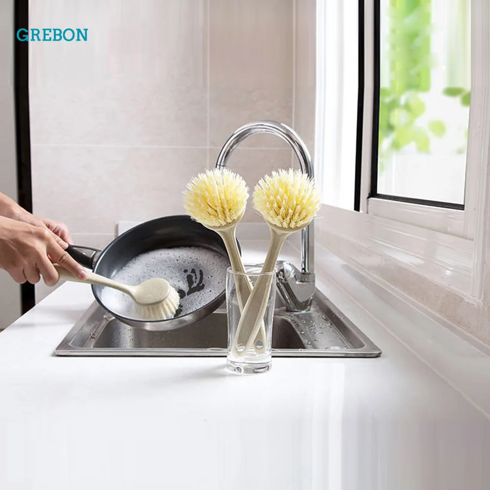 

Kitchen Brush Multifunction Dish Washing Brush Long Handle Pot Cleaning Tool Household Pot Scrubber Oil Remover Pan Washing Bowl