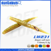 hunthouse super xlayer soft lure with rattles 115mm 5 3g xlayers lerrue for fishing pike bass fake bait silicone lures lw231