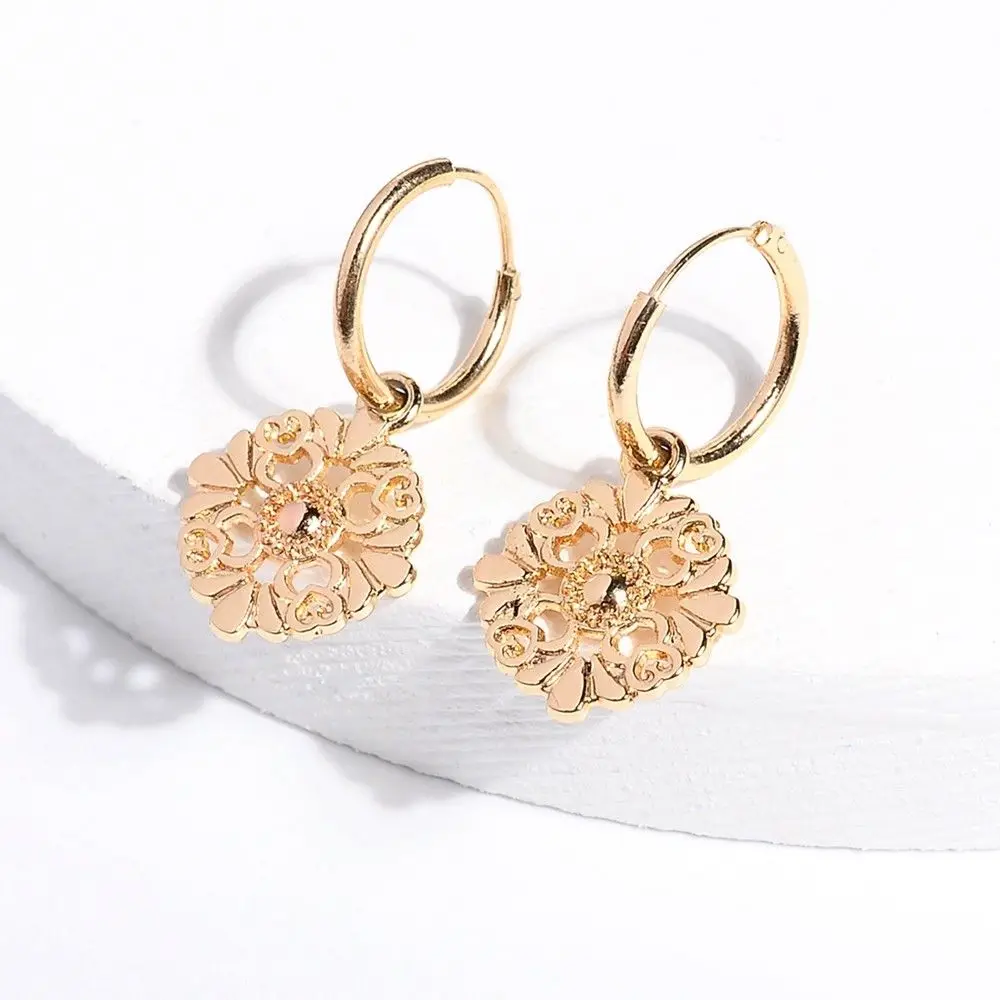 

New Women's Earrings Coin Round Earrings For Women Bohemian Fashion Jewelry 2021 Geometric Vintage earrings Hoop Earrings Gifts