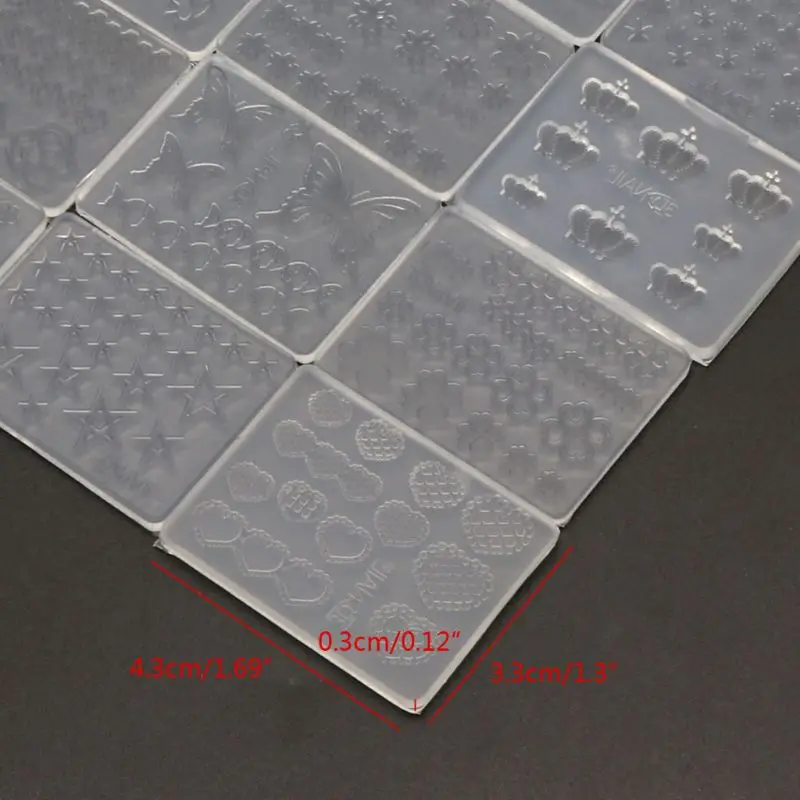 

12Pcs Mini Nail Art Silicone Mold Leaves Flower Animals Template Resin Molds Kit