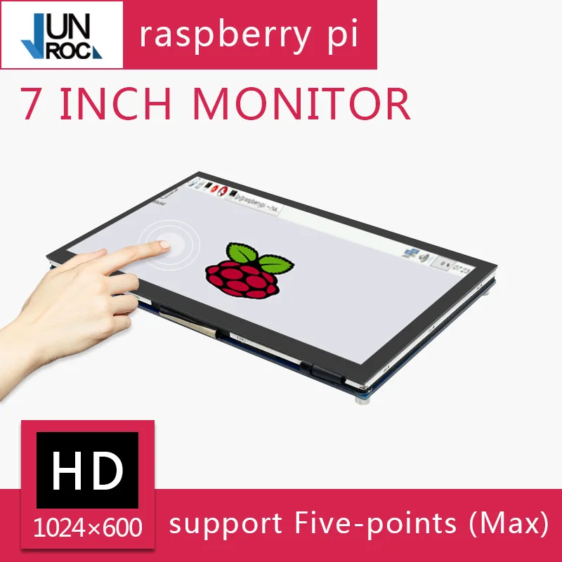 Емкостный сенсорный ЖК-экран 7 дюймов IPS 1024 × 600 совместим с Raspberry Pi 4B/3B +/3B/Zero Jetson NANO