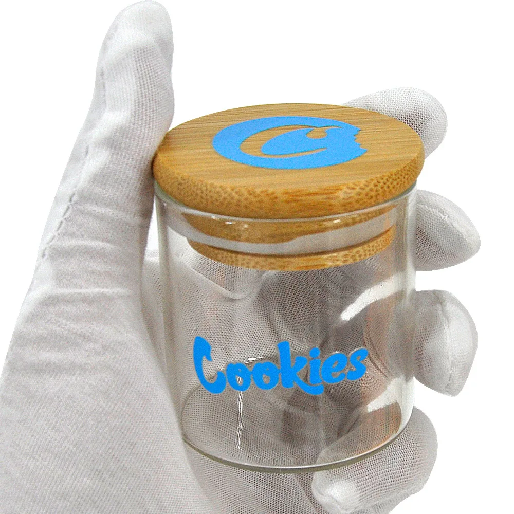 

125ml Glass Storage Jar With Sealing Strip Bamboo Wood Lid Biscuit Candy Moisturizing Cigarette Case Kitchen Supplies