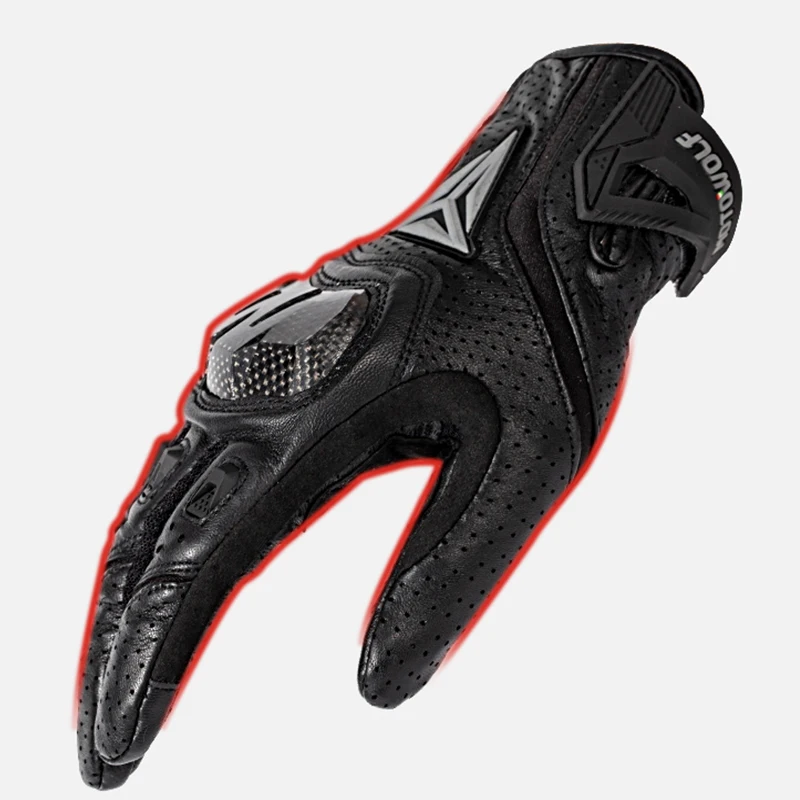 

Stall spot locomotive motorcycle riding leather carbon fiber gloves summer breathable locomotive rider equipment male fo