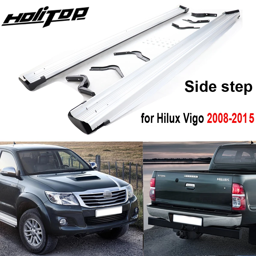 Боковая ступенчатая Беговая плата для Toyota Hilux Vigo 2008 2015 алюминиевый сплав надежное