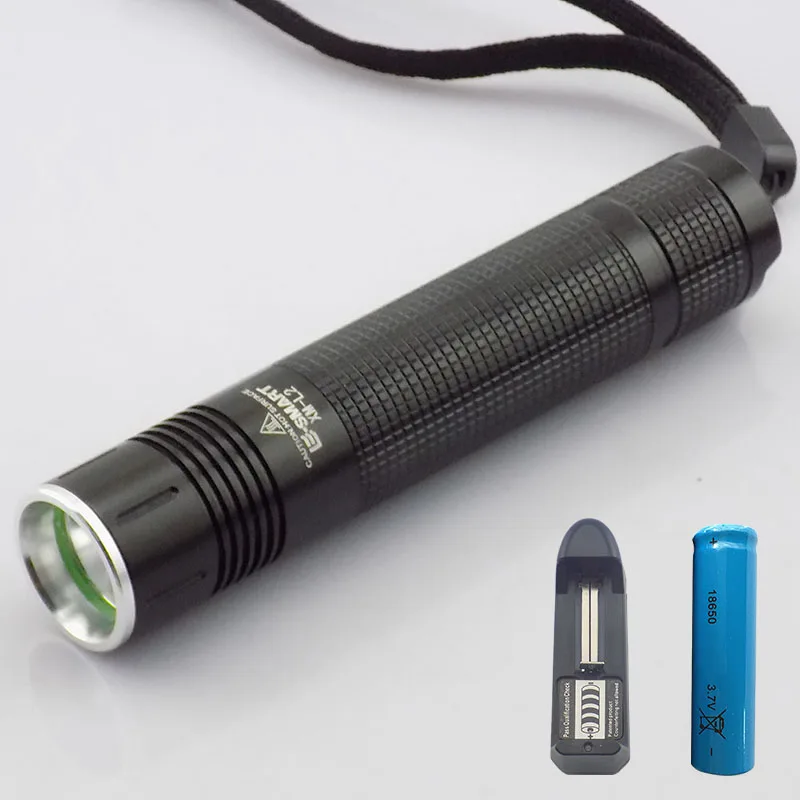 

High Lumen Powerful Small Led Flashlight Torch Xm-L2 Pocket Flash Light Lamp Linternas With 18650 Battery + Ac Home ChargerR1