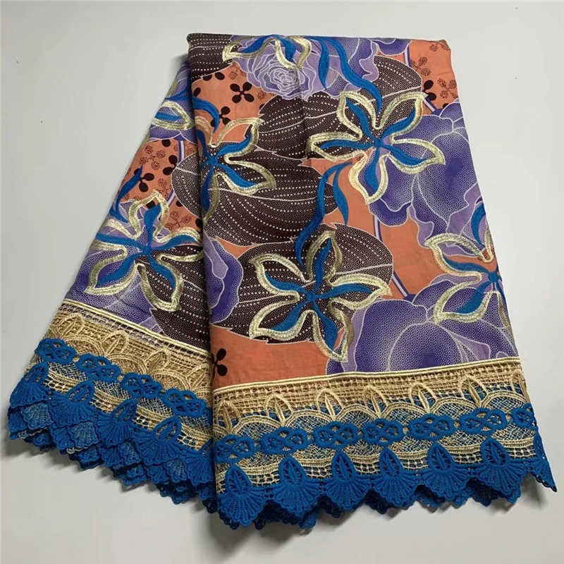 

NEW African 100%cotton lace fabric 2021 Swiss high quality lace fabric embroidered Swiss yarn lace fabric can make a skirt dress