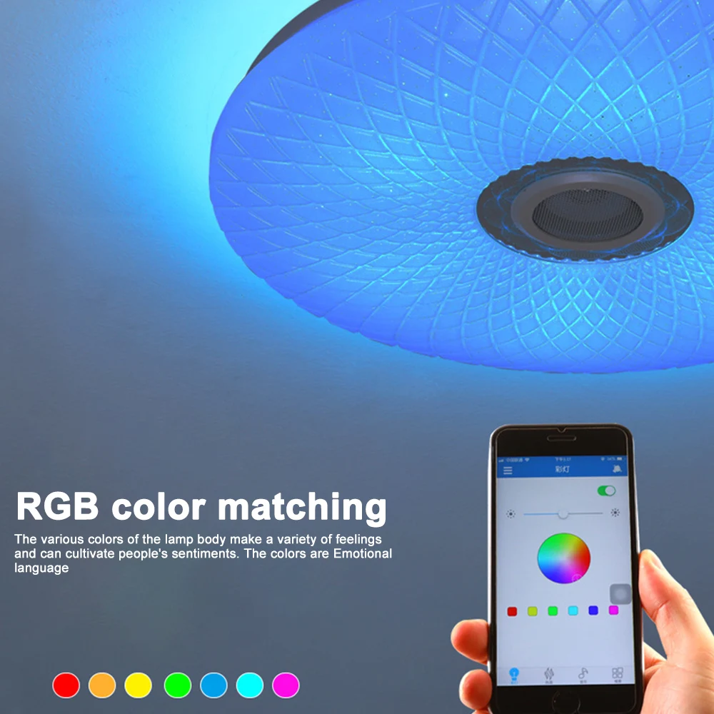 36 Вт Rgb заподлицо круглый музыкальный светодиодный потолочный светильник с Bluetooth