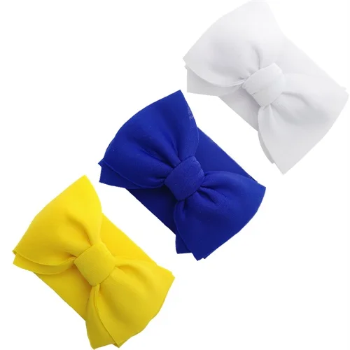 

3PCS Baby Girl Headband Solid Waffle Hair Accessories Puff Bow Nylon Headwrap Infant Turban Newborns Photography Props Haarband