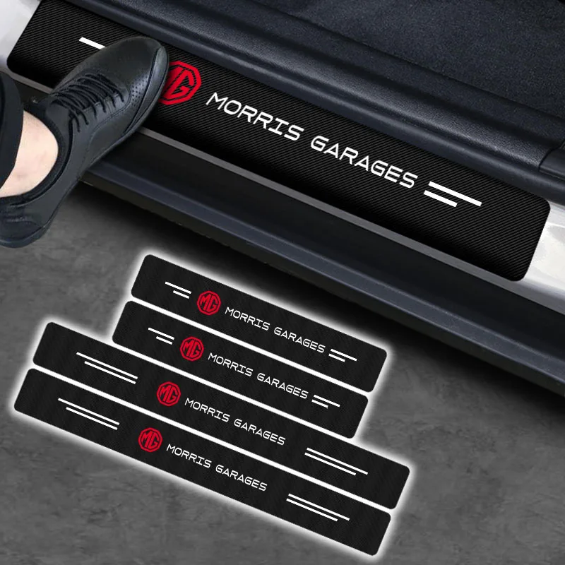 4 шт. защитные наклейки из углеродного волокна на порог автомобиля | Автомобили и