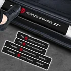 4 шт., защитные наклейки на порог автомобиля, из углеродного волокна