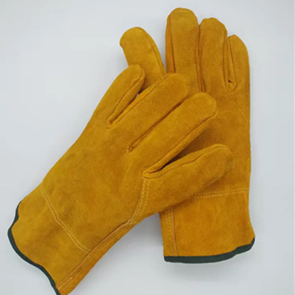 Welding gloves welder labor protection anti-scalding soft leather high temperature resistance short wear-re | Багаж и сумки