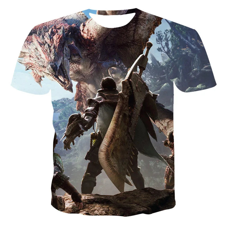 

Summer Unisex Short-Sleeved T-Shirt 3D Printing Science Fiction Animation Horror Doomsday Series Round Neck Pullover XXS-6XL