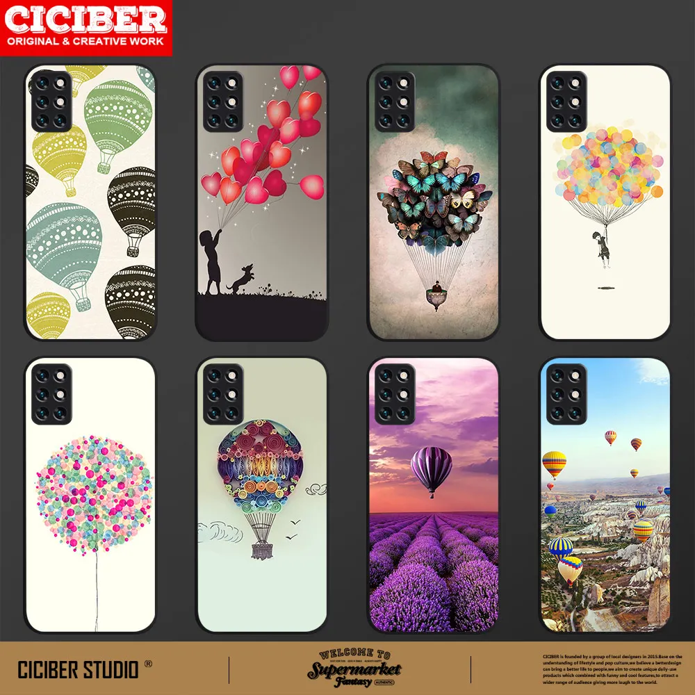 

Hot air balloon Cover for Oneplus 8 8T 9 9R 7 7T 6 6T Pro Nord N10 N100 Phone Cases For1+8 1+7 1+6 1+9 1+9R Black TPU Phone Case