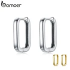 Женские классические квадратные серьги bamoer, из серебра серьги с застежкой пробы, с французским рисунком, ювелирные украшения из серебра 925 пробы, BSE478