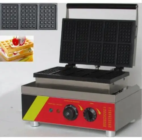 

Square Nonstick 110v 220v Electric 10pcs Belgian Waffle Sticks Baker