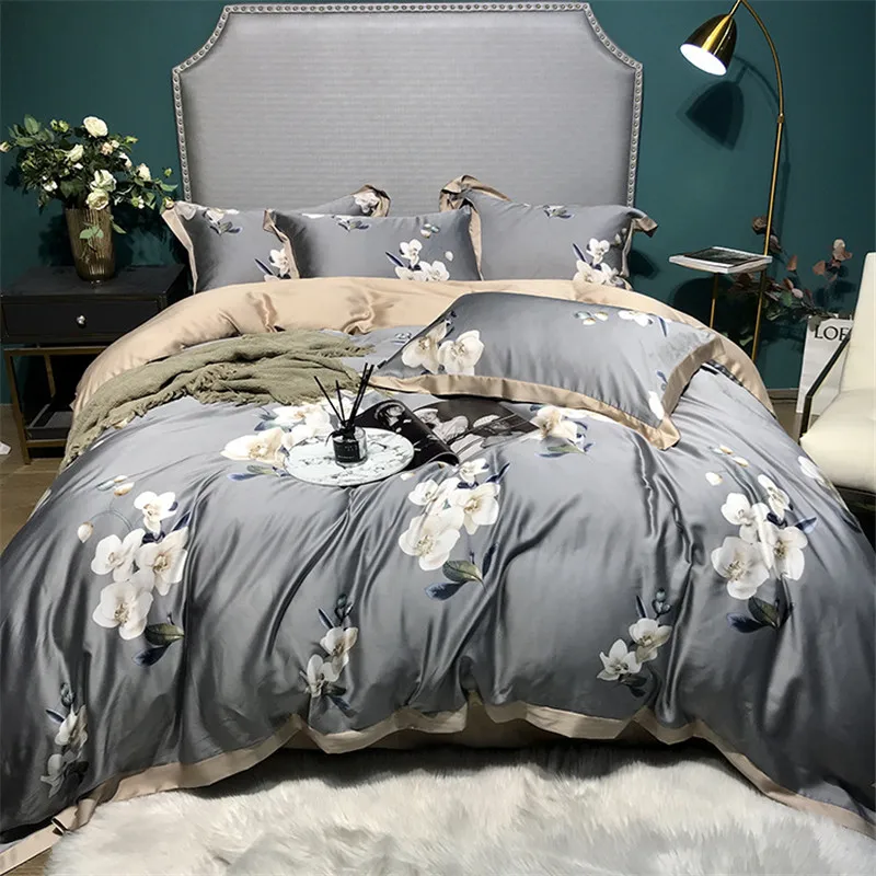 Пасторальное постельное белье Tencel евро 220x240 размер King/Queen пододеяльник одеяла