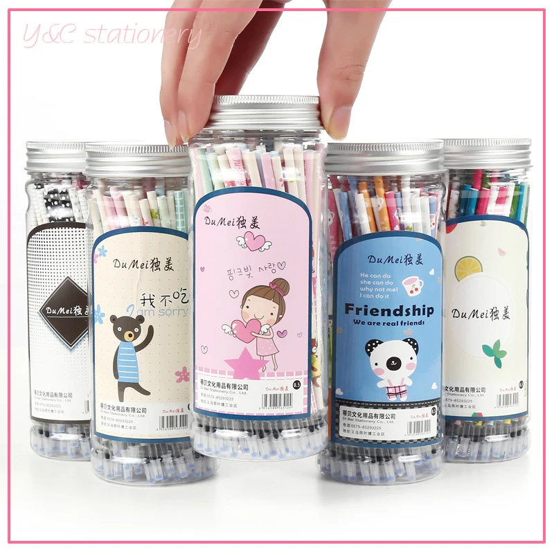 100 шт. Бумага Коврики Inkjoy стержни для гелевых ручек 0 5 мм черный записи плавно