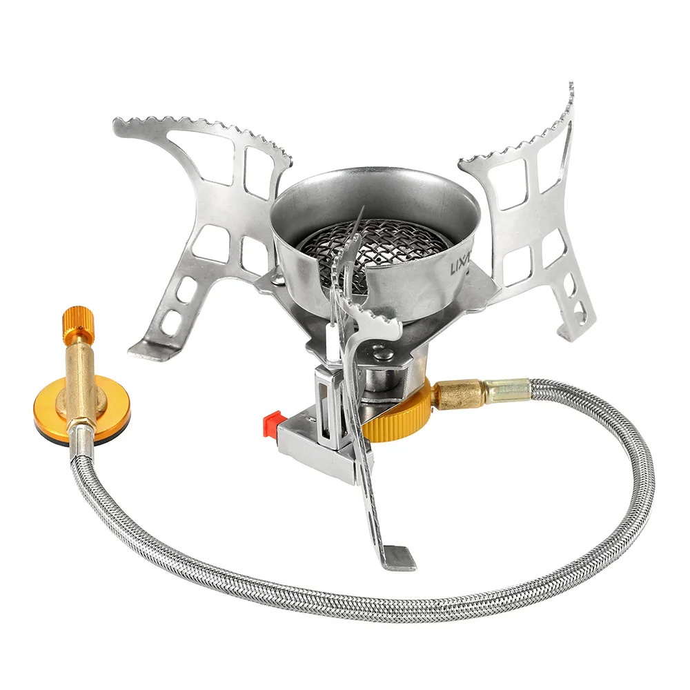 Ветрозащитная уличная газовая плита складная электронная для кемпинга с