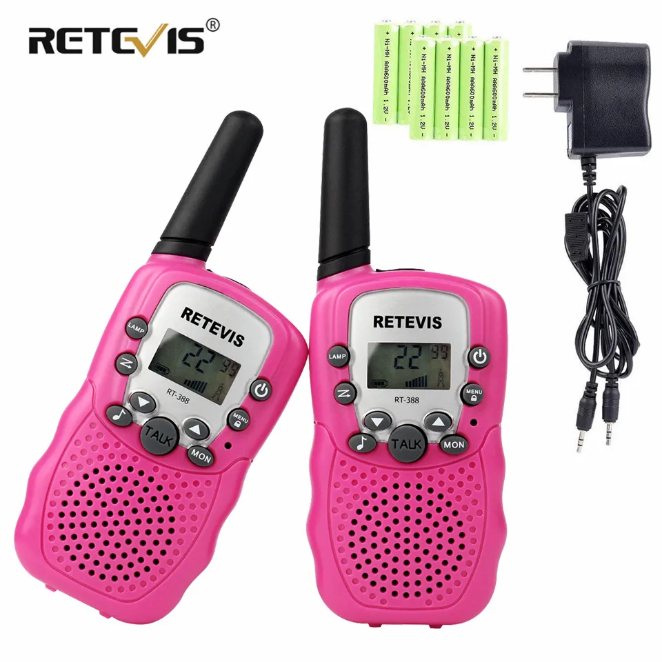2 шт. Retevis RT388 детская рация радио с зарядным устройством батарея UHF 2 способ радио портативный VOX CTCSS/DCS A9109