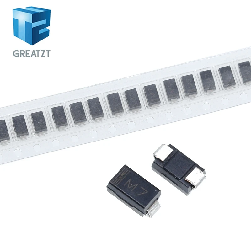 100 шт. SMA выпрямительный диод 1n4001 M1 1n4004 M4 1n4007 M7 Fr107 Rs1m Fr207 Rs2m Her108 Us1m Sf18 Es1j Sf14 Es1d Do-214ac |