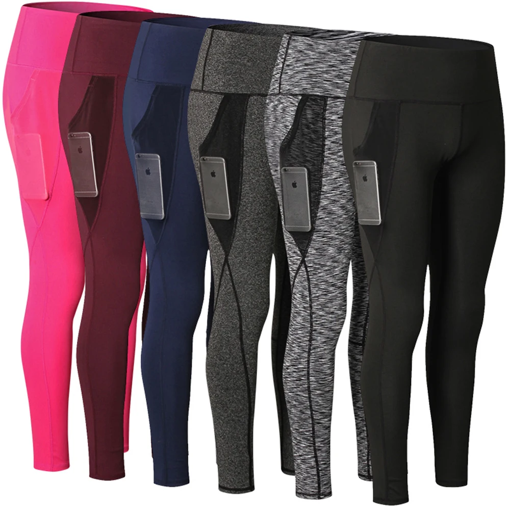 

Meaning&Sasso Elasticity High Waist Mesh Pocket Workout pants Running Training Fitness Tights Yoga Leggings