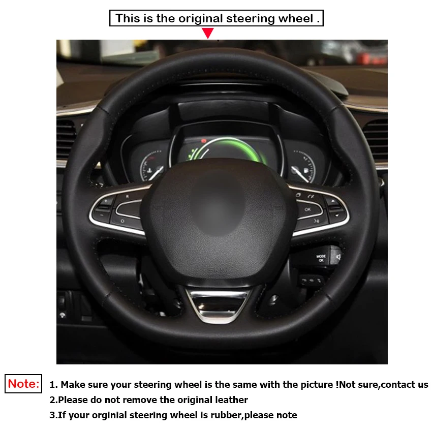 LQTENLEO черная замша чехол рулевого колеса автомобиля для Renault Kadjar 2015 2016 2017 2018 2019 Megane
