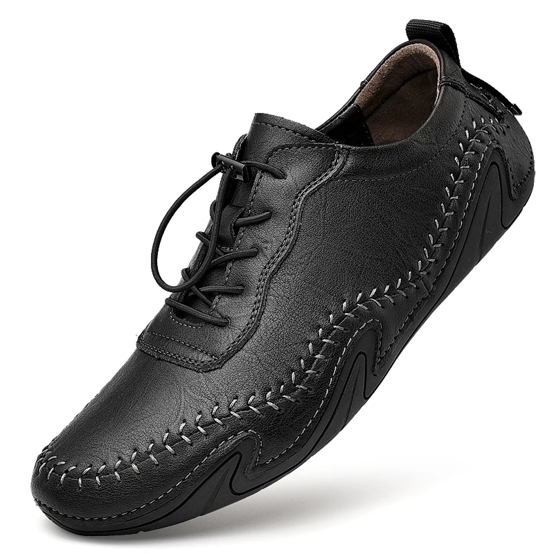 

Luxury Genuine Leather Shoes Men Flats Soothing Breathable Men Loafers Soft Leather Casual Shoes Men Driving Shoes Big Size 47
