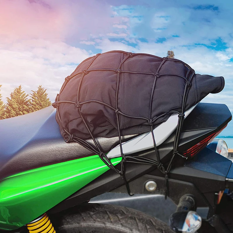 

Universal Bungee Cargo Net Motorbike Helmet Mesh Storage Motorcycle Helmet Bungee Luggage Hold Down Storage Cargo Organiser Nets