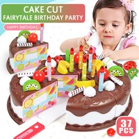 kitchen toys cake food diy pretend play fruit cutting birthday toys for children plastic diy birthday cake educational baby kids