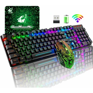 spash gaming keyboard combos mechanical feel rainbow led backlit usb keyboard and mouse set ergonomic for pc laptop computer free global shipping