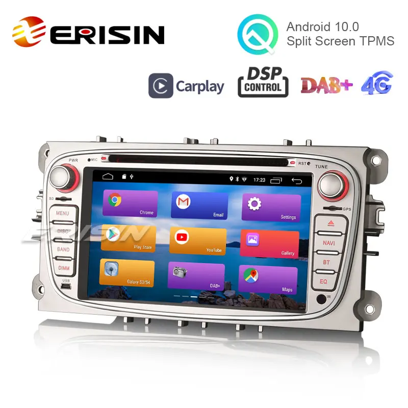Erisin ES2919FS 7 &quotAndroid 10 0 Авторадио GPS DAB + DSP TPMS SWC DVD CD Wifi для Focus C/S-Max Galaxy | Автомобили и