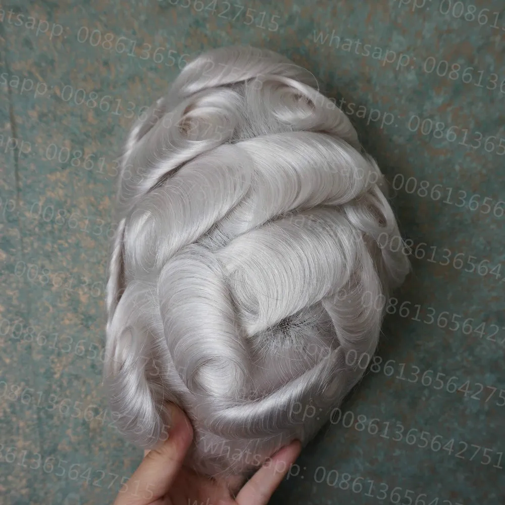 Hstonir белый человека Волосы remy накладки из искусственных волос швейцарское кружево S светильник волна светильник плотность мужские парик, заколки, заколки для волос, трессы, заколки, Системы H074