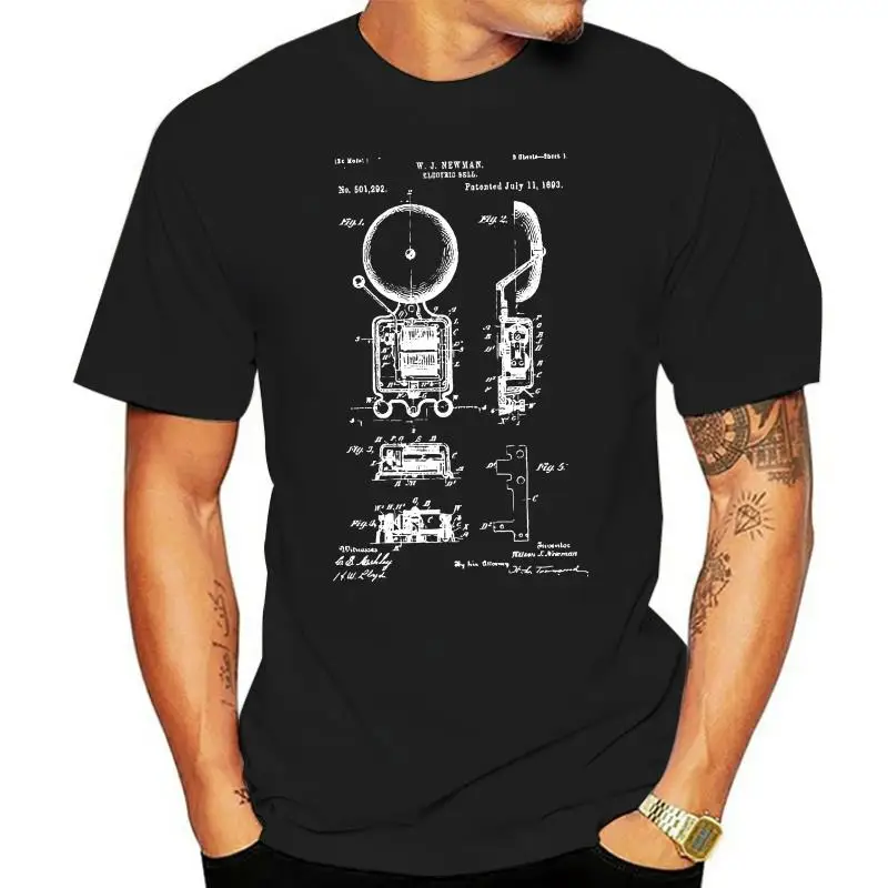 

2019 Simple Style Fire House Alarm Bell T-Shirt Alarm Bell Patent Fireman T-Shirt