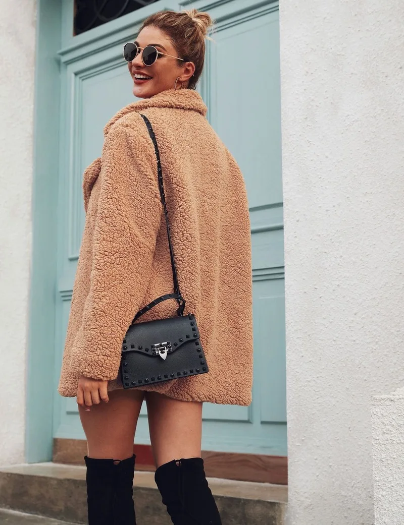 

Mazefeng Teddy Coat Women Fluffy Jackets Ladies Autumn Plush Thick Casual Plus Size Lamb Winter Faux Fur Coat Female Overcoat