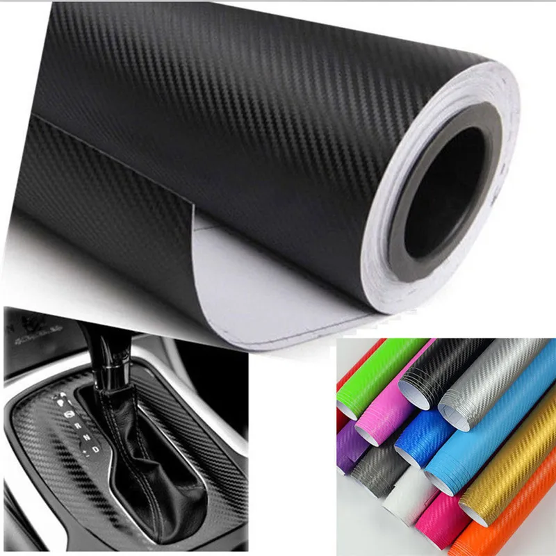 

30cmx127cm 3D Carbon Fiber Vinyl Car Wrap Sheet Roll Film Car Stickers and Decal Motorcycle Auto Styling Accessories Automobiles