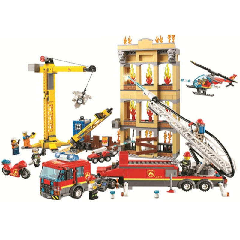 Новый Legoinglys City Series 60216 пожарная станция город команда Модель Строительный блок
