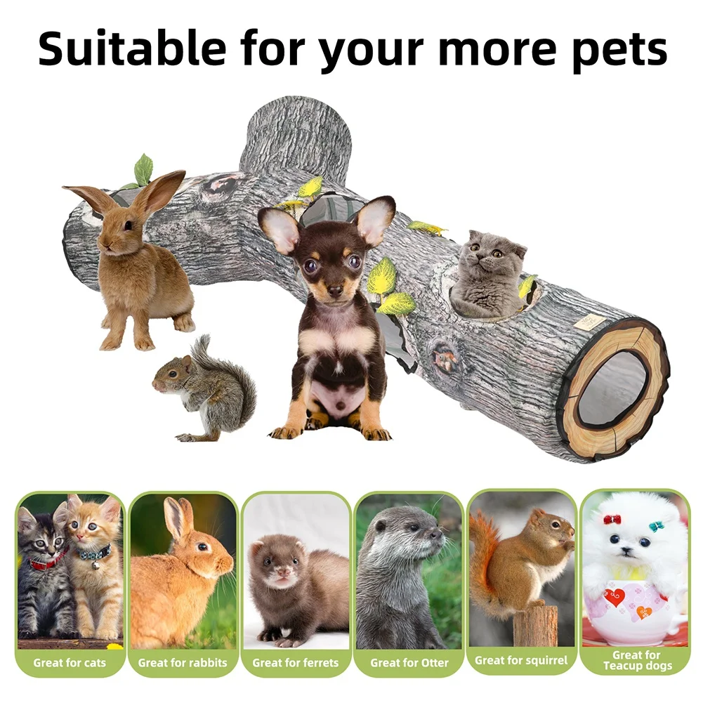 

Cat Tunnels for Indoor Pet Cat Tunnel Tube Toys Collapsible Cat Play Tent Interactive Toy Maze Cat House Bed for Cat Puppy Kitte