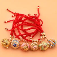 red handwork braided aromatherapy bracelet essential oil diffuser perfume locket bangle will shine warm color ball women jewelry