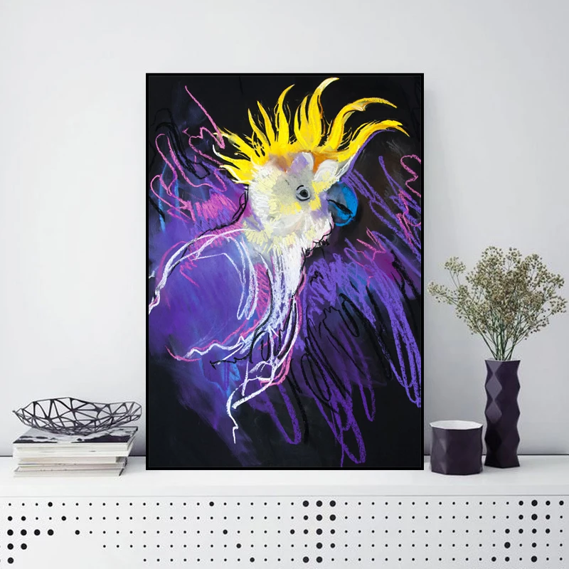 RELIABLI художественный постер с попугаями и птицами животные картины на холсте