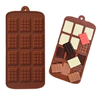 12 cells chocolate silicone mold fondant patisserie candy bar mould cake mode pastry decoration kitchen baking accessories 2 pcs