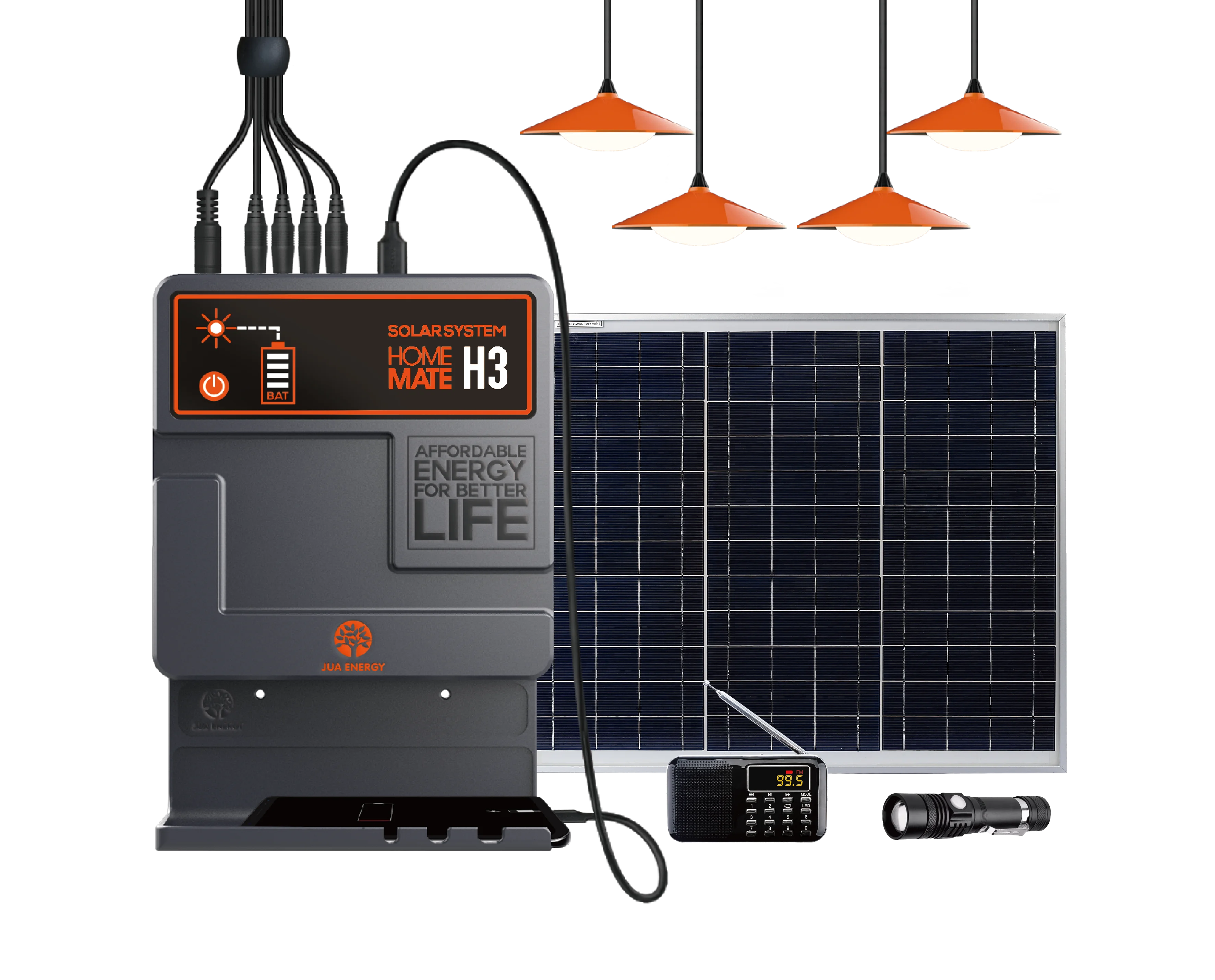 

Solar Home Lighting Kit Solar Panel Energy System 4 LED Bulbs Solar Home Power System for Home Lighting