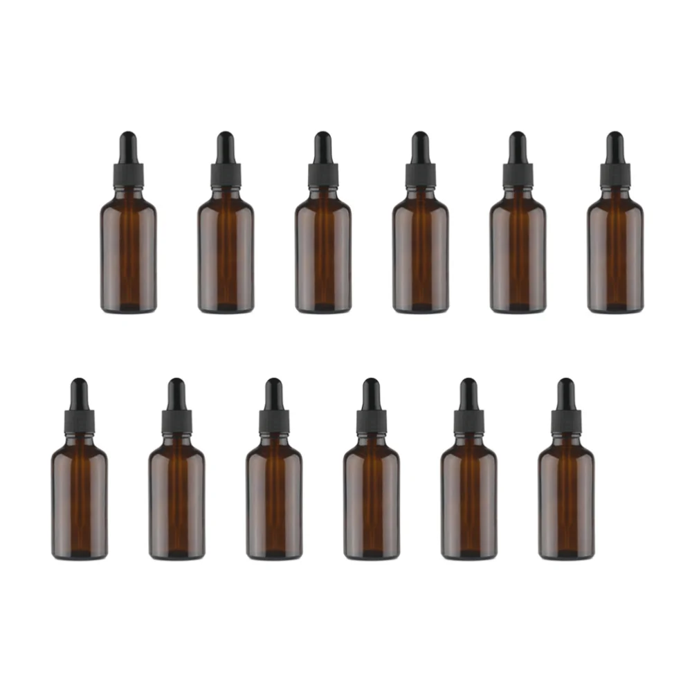 

12Pcs 30ml Glass Dropper Bottle Essential Oil Bottle Refillable Dropper Bottle Subpackaging Bottle Brown