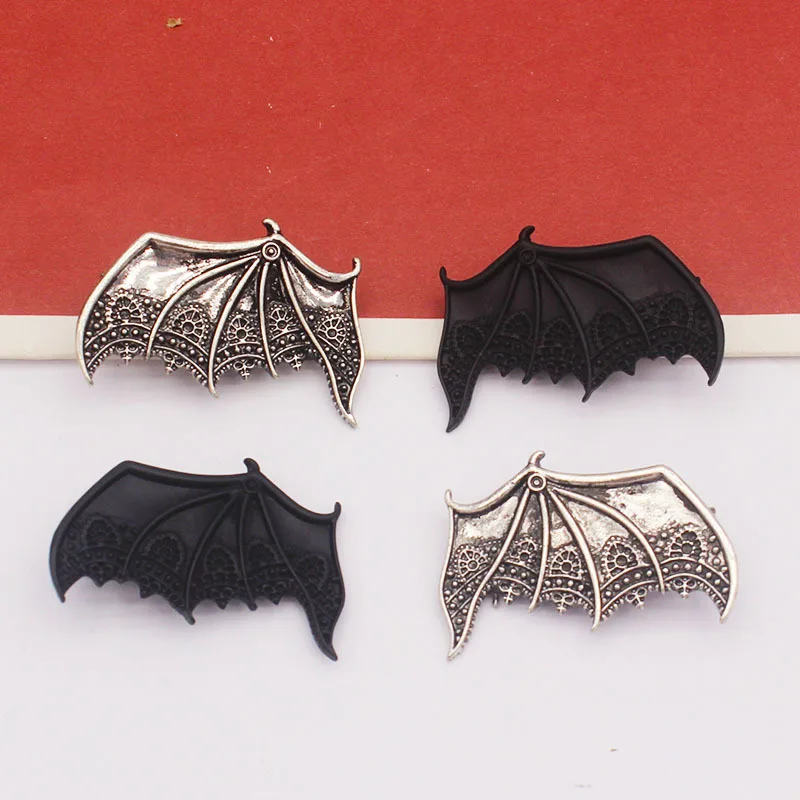 

Hot Sale Black Ancient Silver Dark Hairpins For Hair Vampire Devil Wings Punk Fashion Bat Headdress