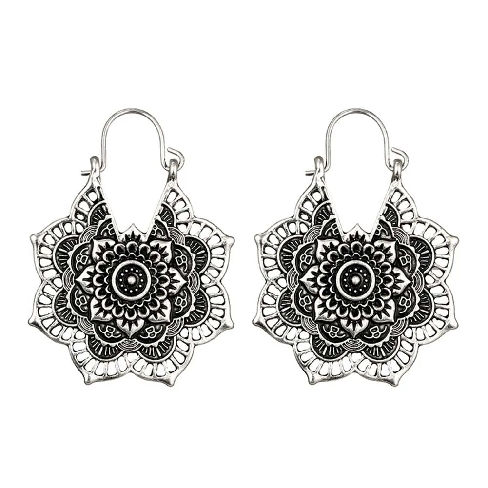 2019 винтажные Boho полые полукруглые богемные женские цветочные соты филигранные