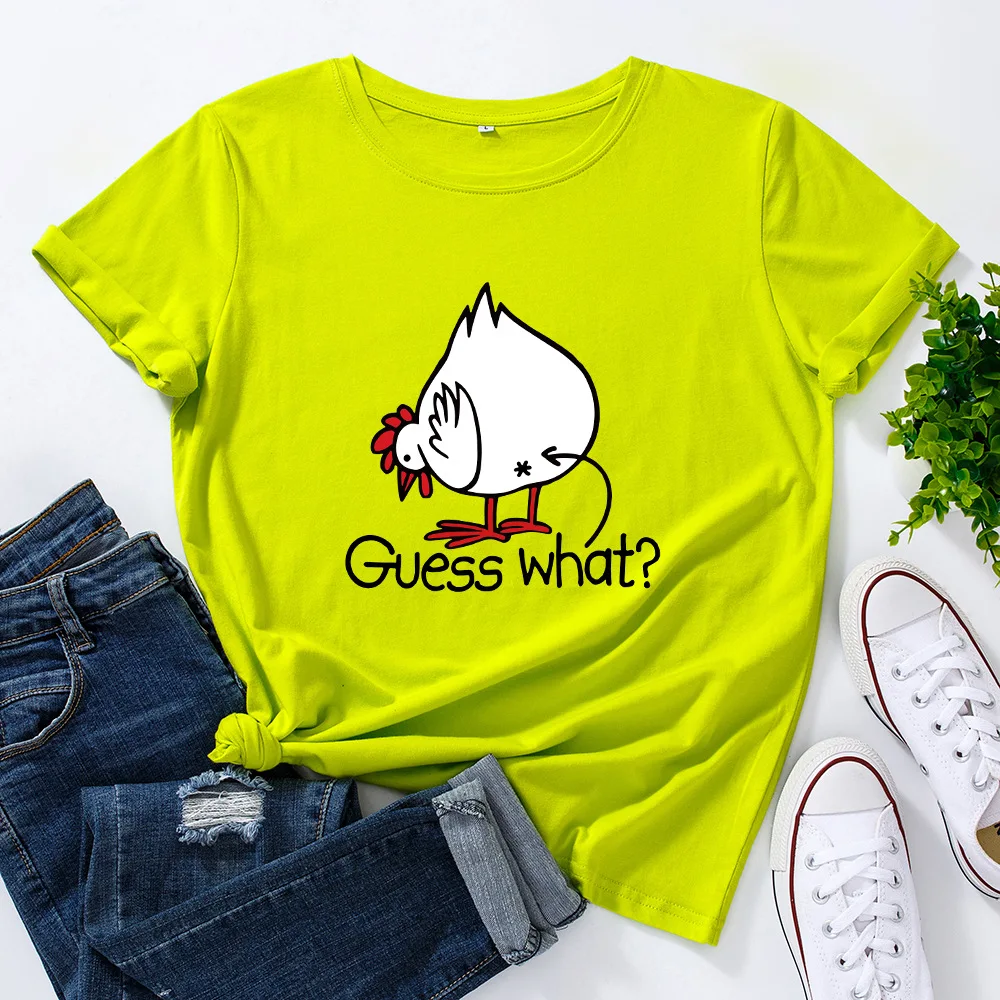 Женская футболка с рисунком в виде курицы коротким рукавом|Футболки| |